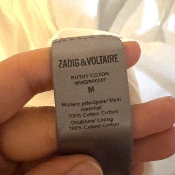 Zadig & Voltaire White Cotton Shirt Dress – Women's Medium - Picture 3 of 6